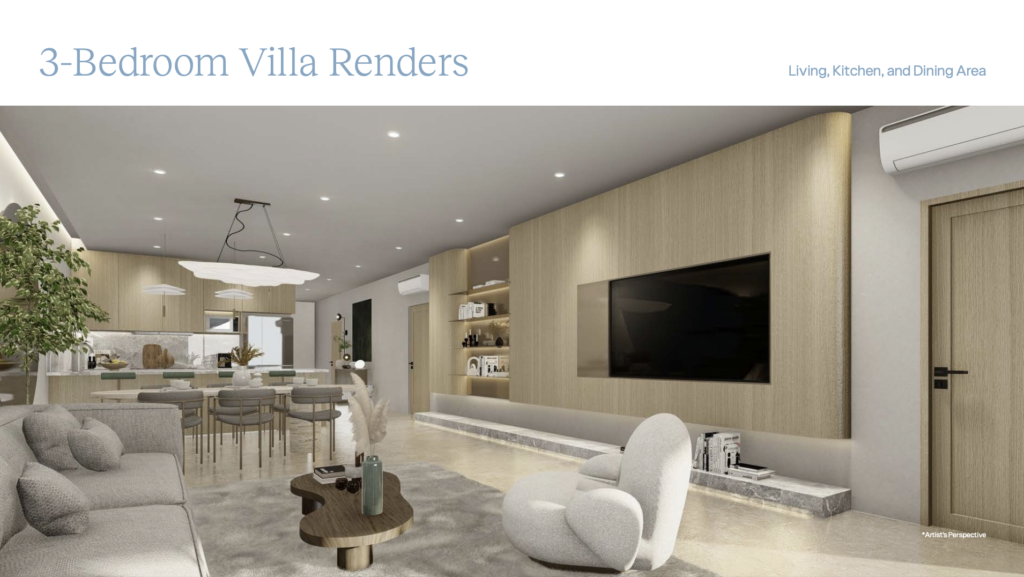 The Rise at Monterrazas 3-Bedroom Villa living kitchen dining