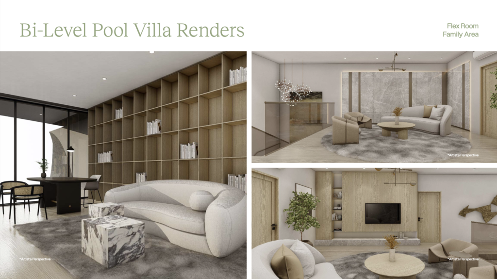 The Rise at Monterrazas Bi-Level Pool Villa Flex Room Family Area