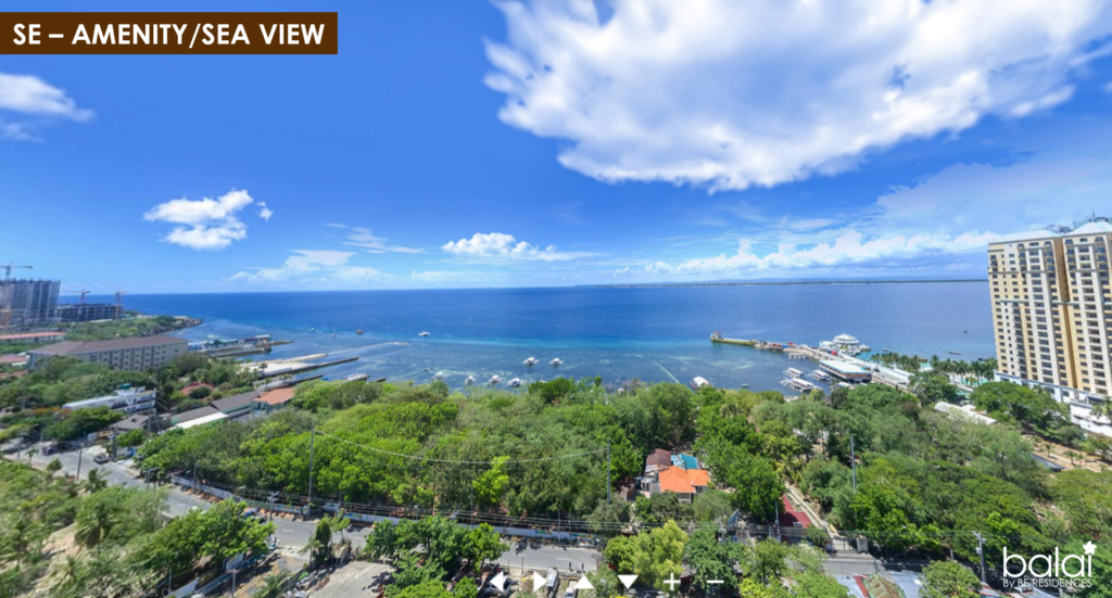 Balai Punta Engaño by BE Residences' southeast drone shot showing amenity view and sea view