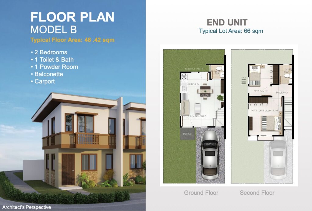 Casa Mira Homes Ormoc Townhouse B Floor Plan End Unit