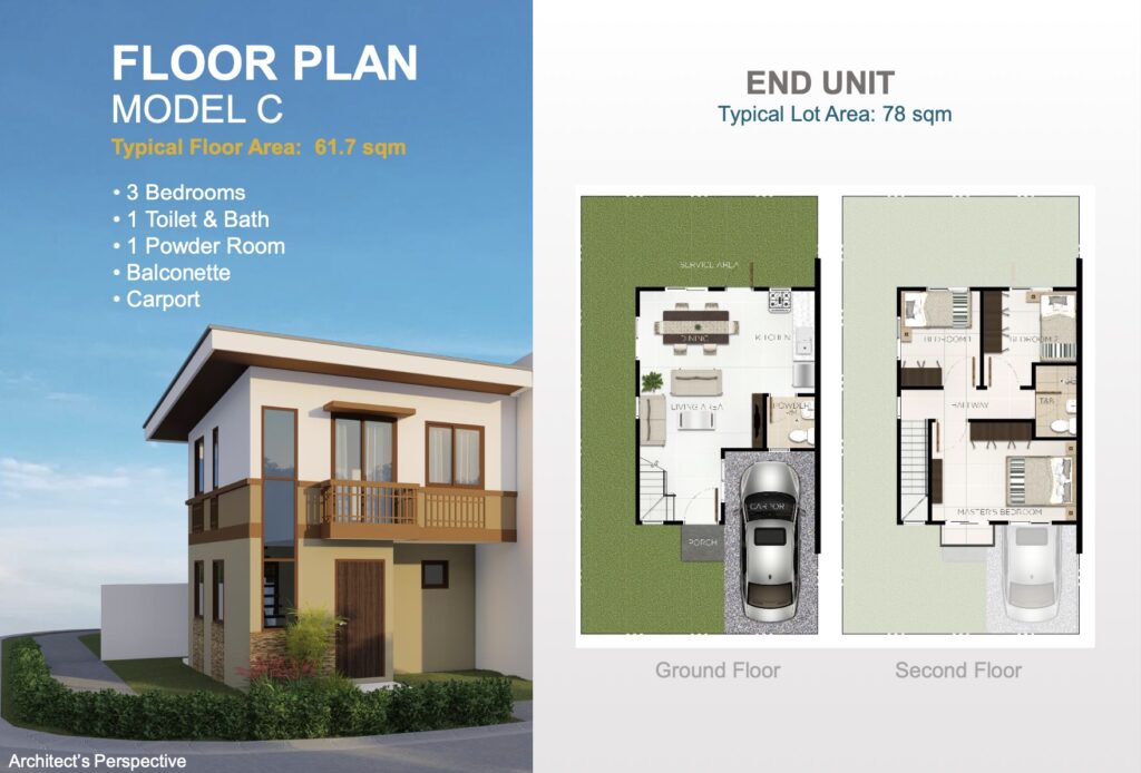 Casa Mira Homes Ormoc Townhouse C Floor Plan End Unit