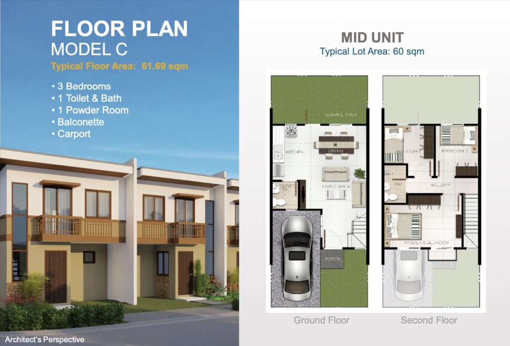 Casa Mira Homes Ormoc Townhouse C Floor Plan Mid Unit
