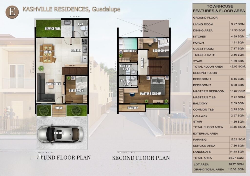 Kashville Residences Guadalupe Cebu Townhouse E Unit Layout