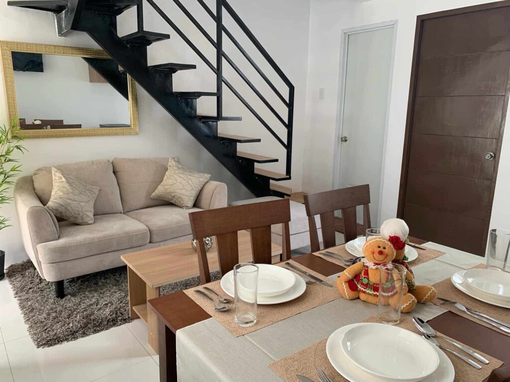 la belleza pulangbato model unit living kitchen stairs