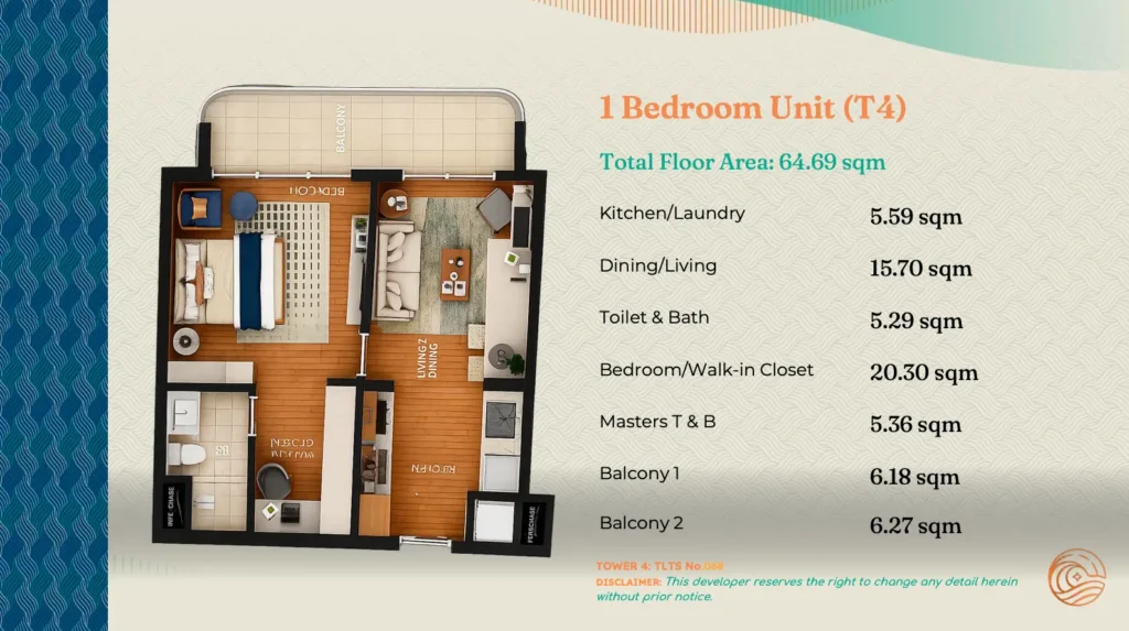 Costa Mira Beachtown Mactan 1br layout