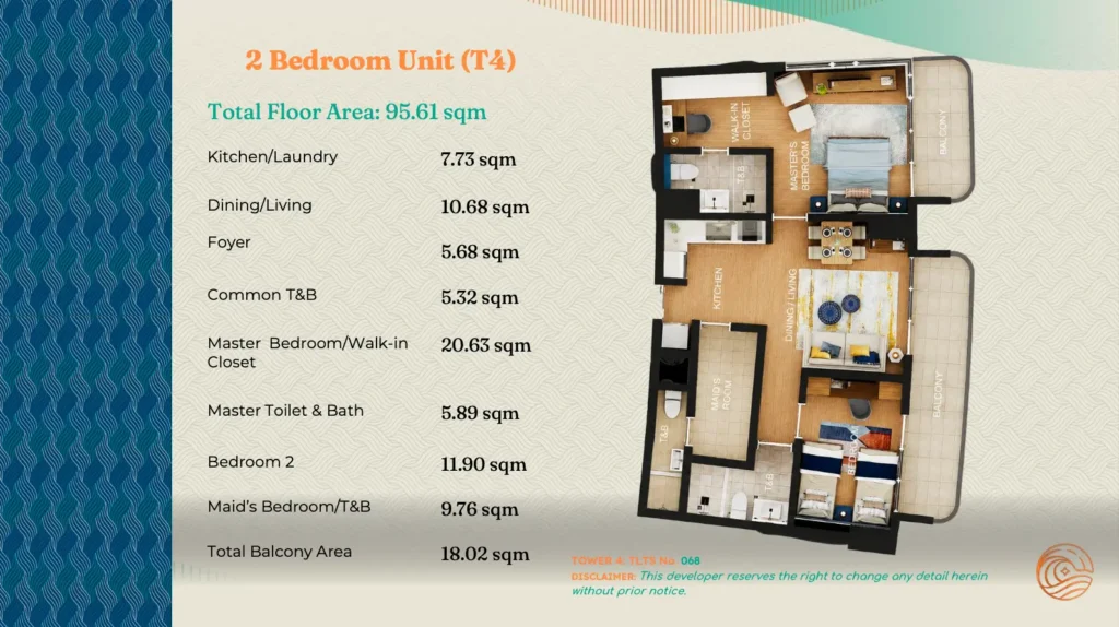 Costa Mira Beachtown Mactan 2br layout
