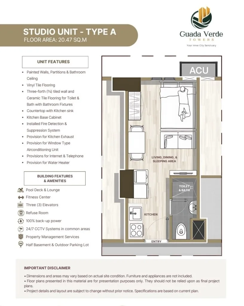 Guada Verde Condominium Studio Unit Layout