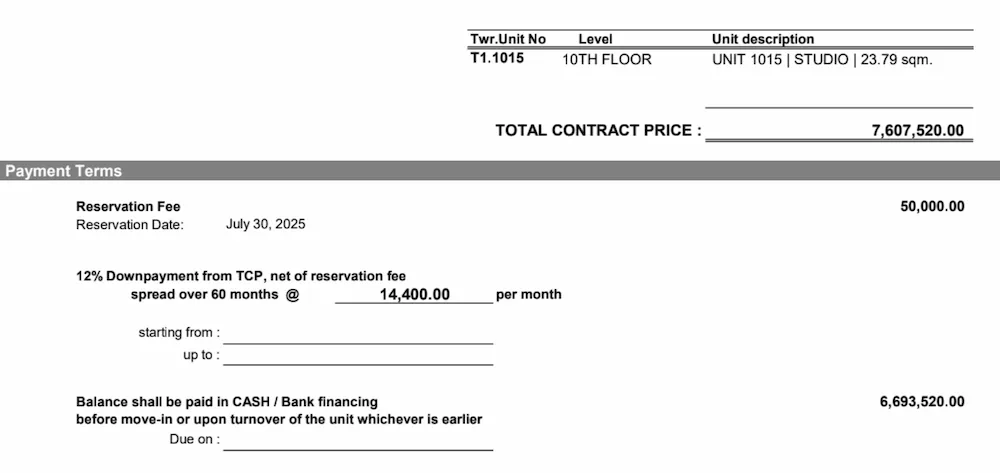 The Wave Towers Studio Price