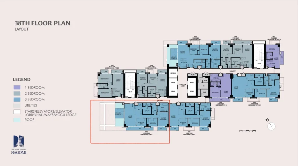 The Wave Towers Three Bedroom Floor Plan