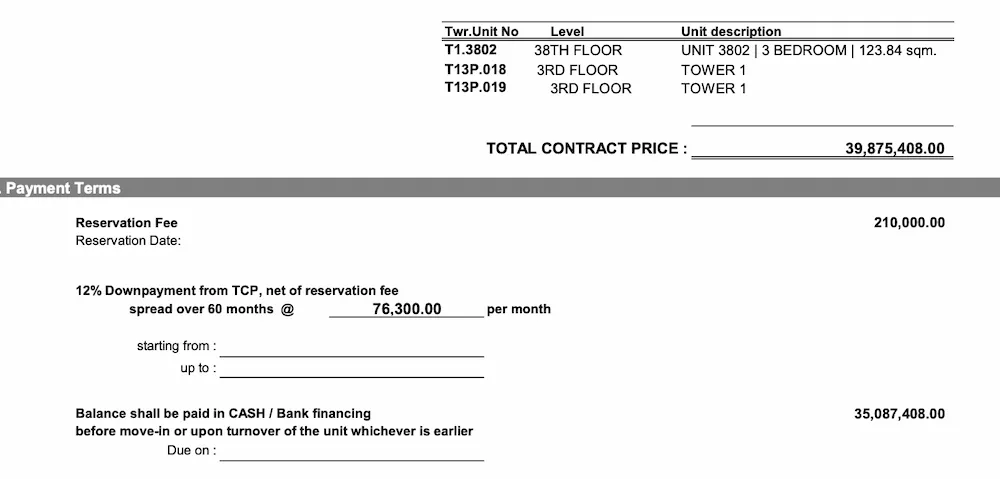 The Wave Towers Three Bedroom Quote
