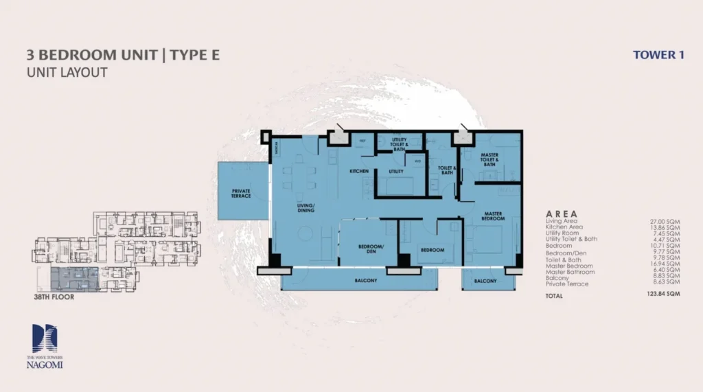 The Wave Towers Three Bedroom Unit Layout