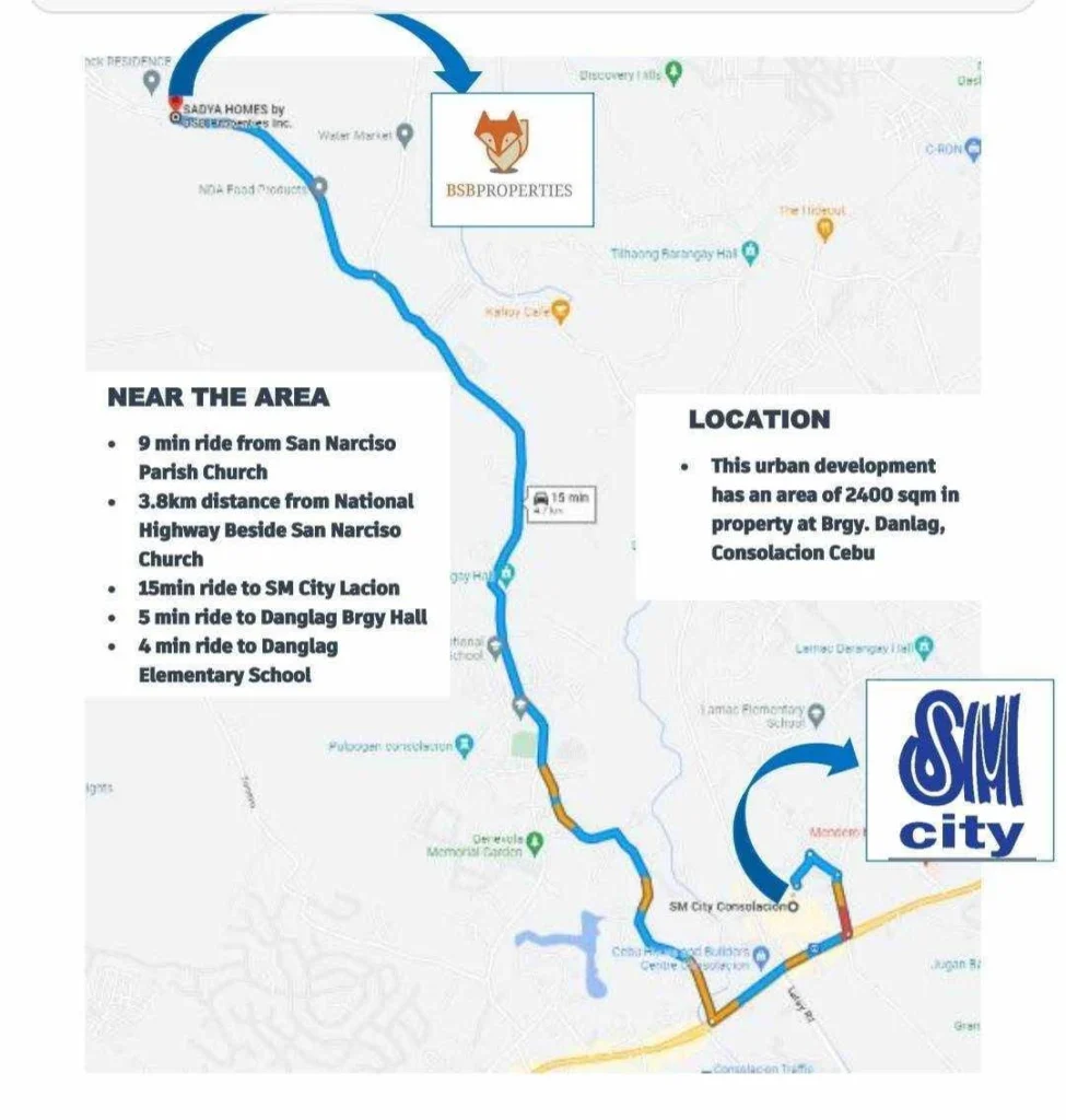 Sadya Homes Subdivision Vicinity map.